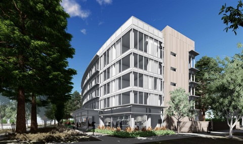 Cupertino Village Hotel looking S on Wolfe