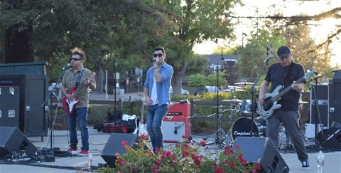 Band performing at Memorial Park Amphitheater